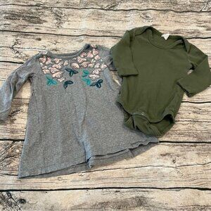 Tea Collection Dress & Organic Kate Quinn Onesie Both Size 12-18 Months